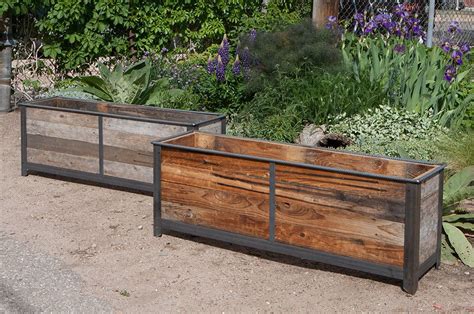 planter box with metal sides|rustic metal planter boxes.